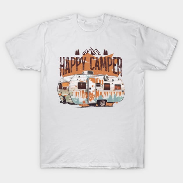 Happy Camper. Camping Van, Camp Van T-Shirt by ElenaDro